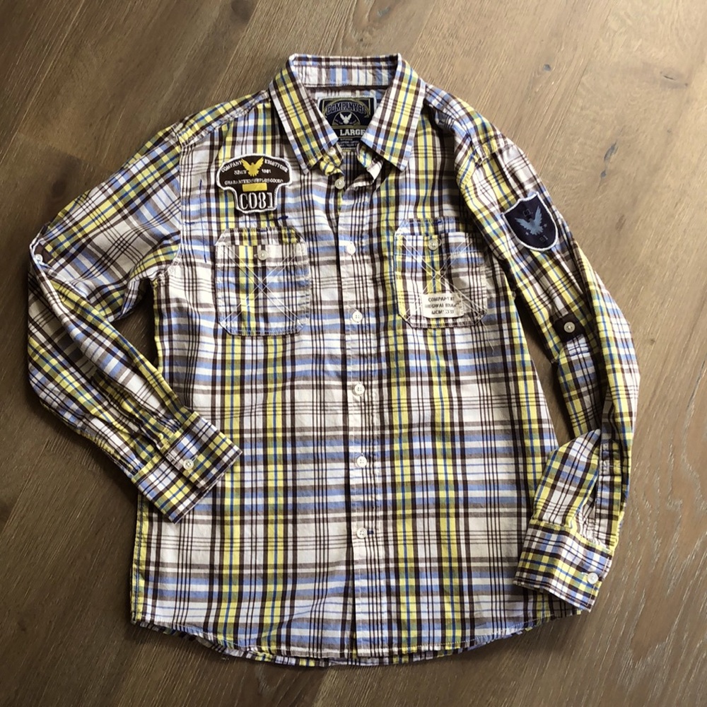 Company 81 boys size large plaid button down